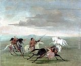 George Catlin Comanche Feats of Martial Horsemanship painting